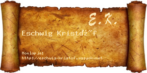 Eschwig Kristóf névjegykártya